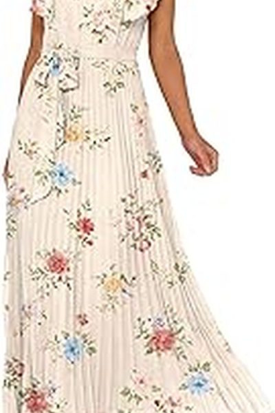 Kyle Richards’ Multicolored Pleated Maxi Dress in Italy