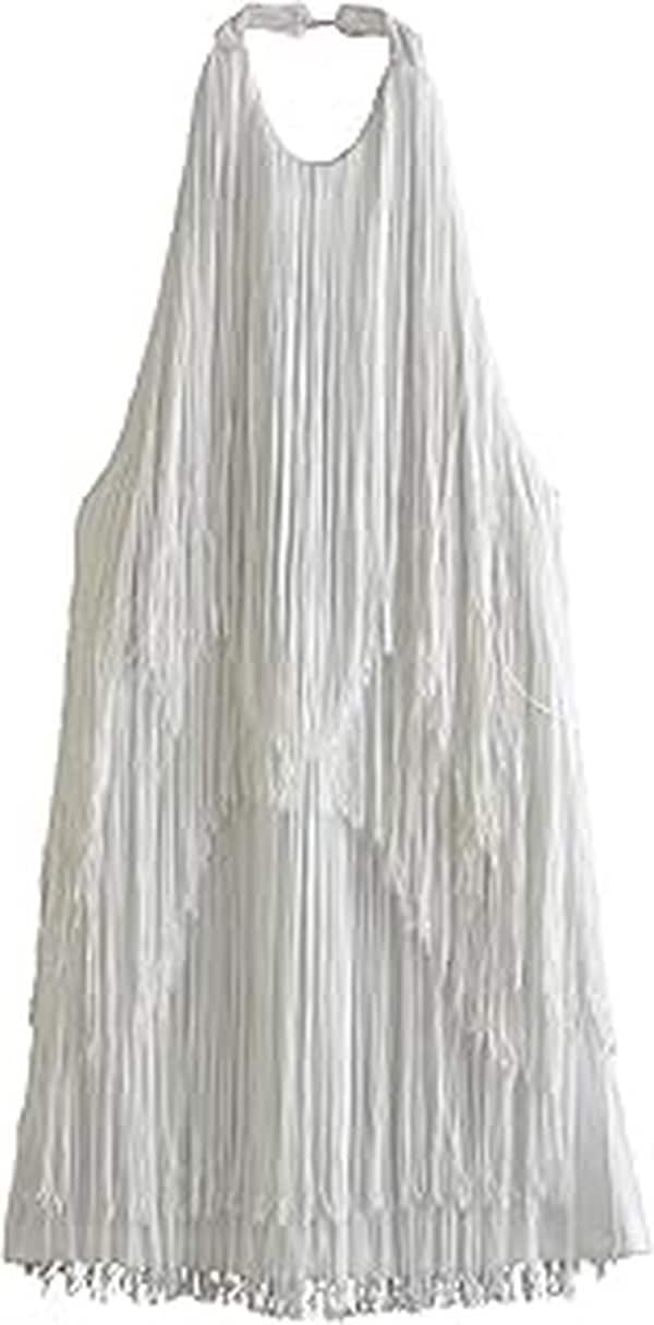 Rachel Zoe’s White Asymmetric Feather Dress