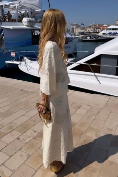 Rachel Zoe’s Ivory Embroidered One Shoulder Top and Skirt - Product Image