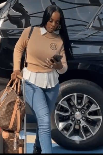 Shamea Morton’s Beige Long Sleeve Sweater - Product Image