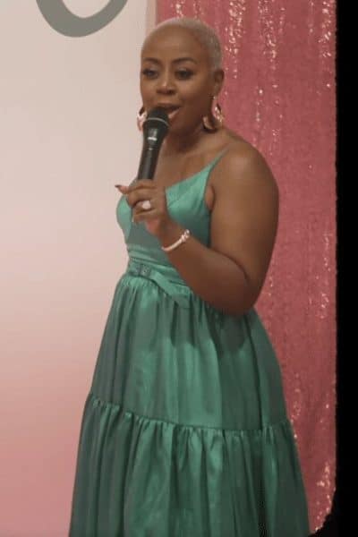 Pinky Cole’s Teal Bustier Midi Dress - Product Image