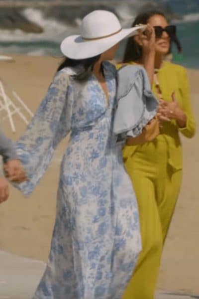 Ashley Iaconetti’s White and Blue Floral Dress - Product Image
