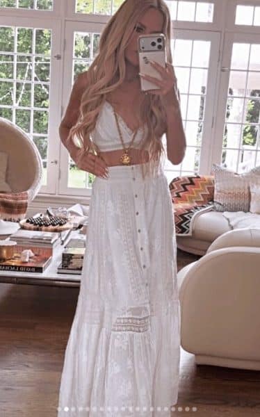Rachel Zoe’s White Lace Buttoned Maxi Skirt - Product Image