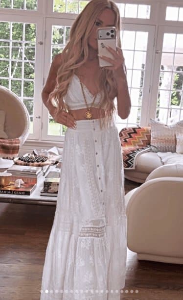 Rachel Zoe’s White Lace Buttoned Maxi Skirt - Product Image