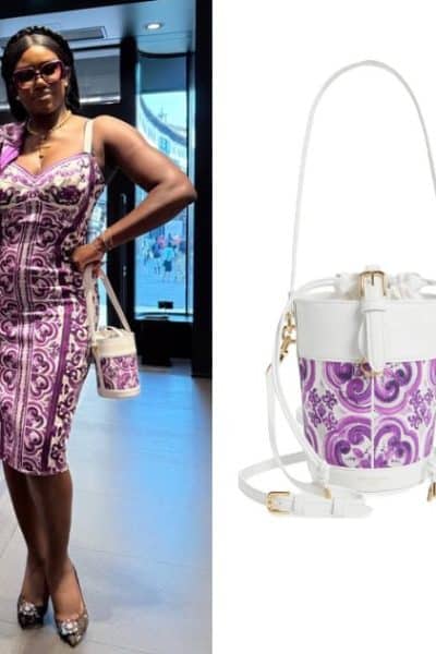 Real Housewives of Beverly Hills: Season 15 Episode 14 Bozoma’s Purple & White Bucket Bag - Product Image