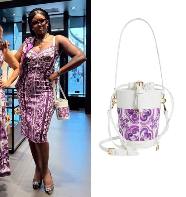 Real Housewives of Beverly Hills: Season 15 Episode 14 Bozoma’s Purple & White Bucket Bag - Product Image