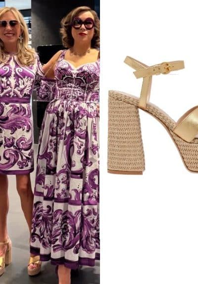 Real Housewives of Beverly Hills: Season 15 Episode 14 Sutton’s Gold Platform Sandals - Product Image