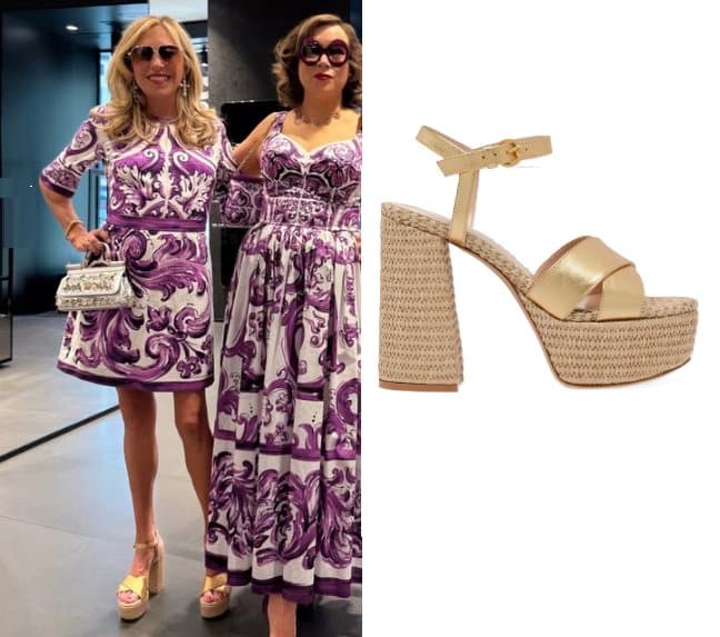 Real Housewives of Beverly Hills: Season 15 Episode 14 Sutton’s Gold Platform Sandals - Product Image