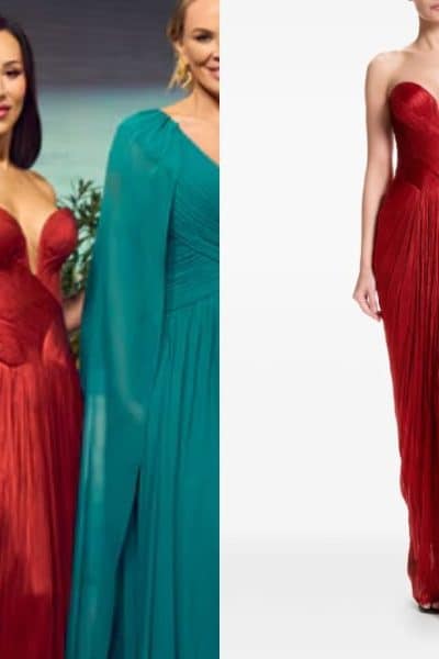 Real Housewives of Salt Lake City: Season 6 Reunion Angie’s Red Silk Dress - Product Image