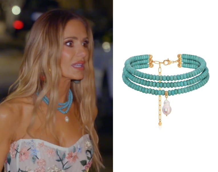 Real Housewives of Beverly Hills: Season 15 Episode 15 Dorit’s Teal Layered Beaded Pearl Necklace - Product Image