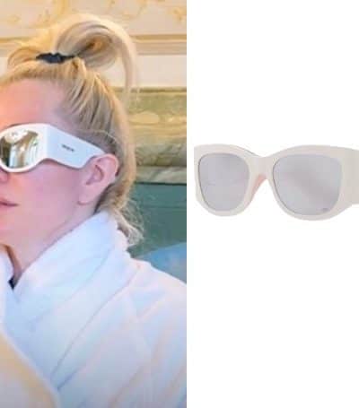 Real Housewives of Beverly Hills: Season 15 Episode 15 Erika’s White Oversized Sunglasses - Product Image