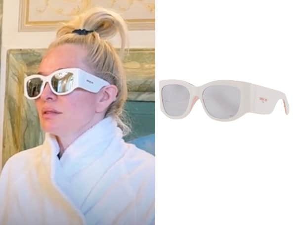 Real Housewives of Beverly Hills: Season 15 Episode 15 Erika’s White Oversized Sunglasses - Product Image