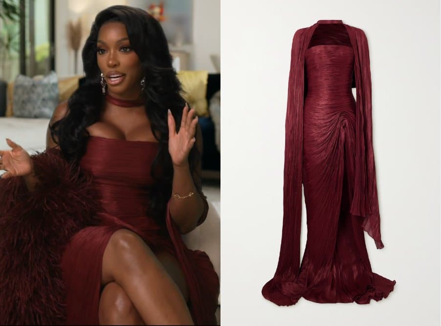 Real Housewives of Atlanta: Season 17 Confessional Porsha’s Silk-Satin Gown and Cape - Product Image