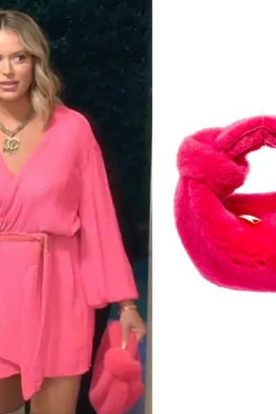 Real Housewives of Beverly Hills: Season 15 Episode 16 Amanda’s Pink Fur Knot Bag - Product Image