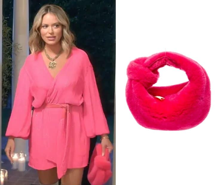 Real Housewives of Beverly Hills: Season 15 Episode 16 Amanda’s Pink Fur Knot Bag - Product Image