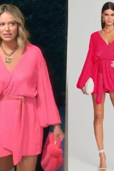 Real Housewives of Beverly Hills: Season 15 Episode 16 Amanda’s Pink Wrap Dress - Product Image