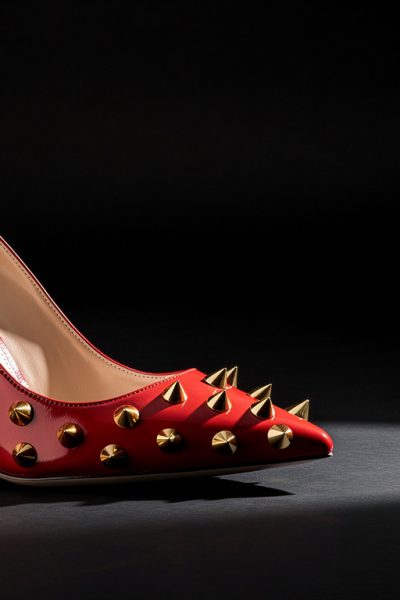 NeNe Leakes' red and gold spike heel pumps, RHOA reunion style