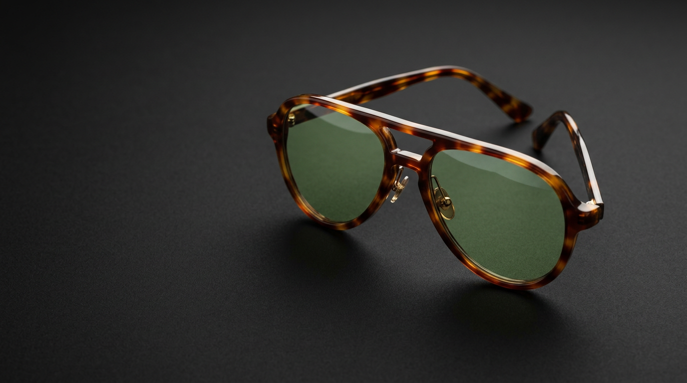 Tortoise shell aviator sunglasses with green tinted lenses, Kyle Richards' RHUGT Amazon pick