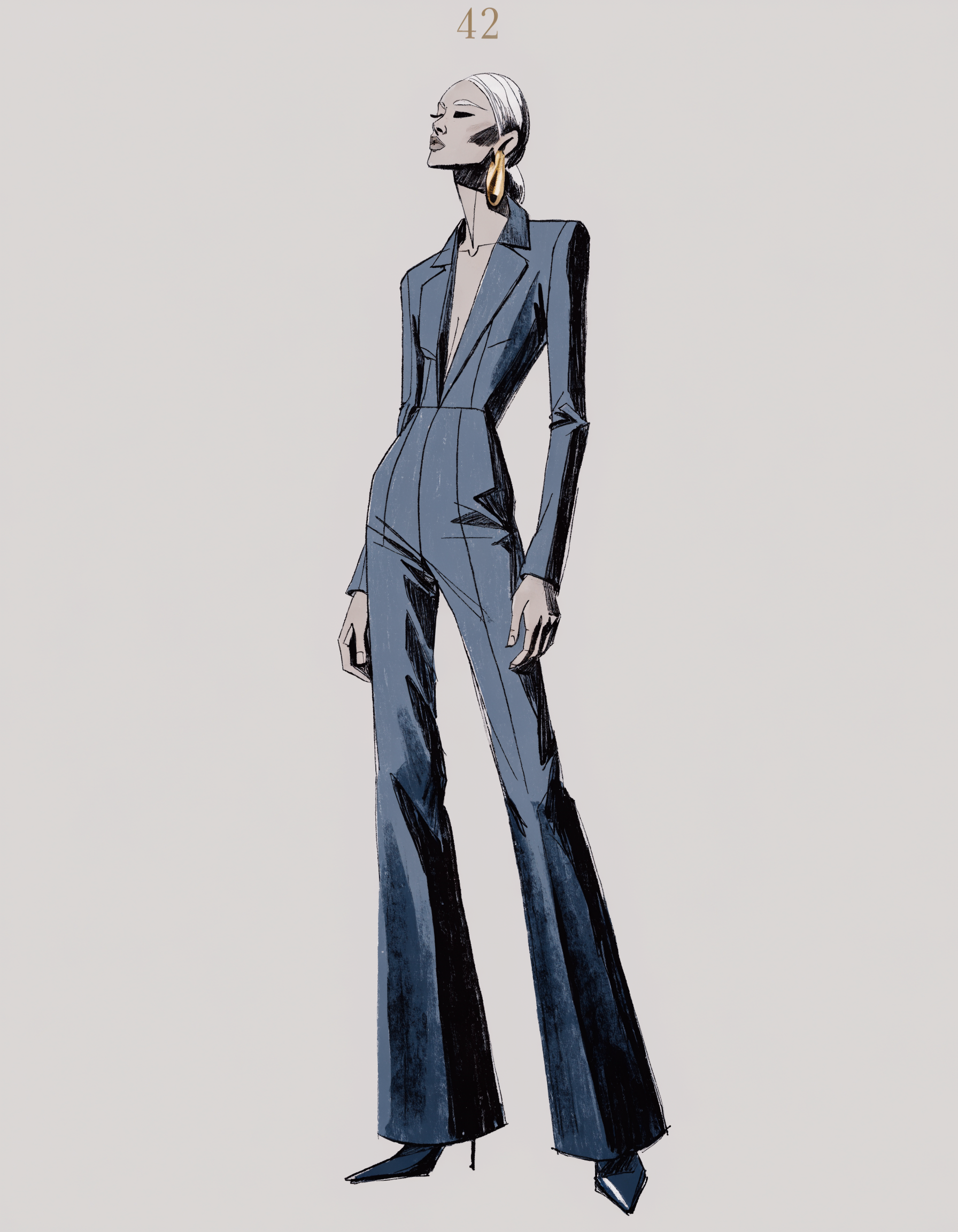 Illustrated Sovereign Minimalist archetype portrait, ranked number 42