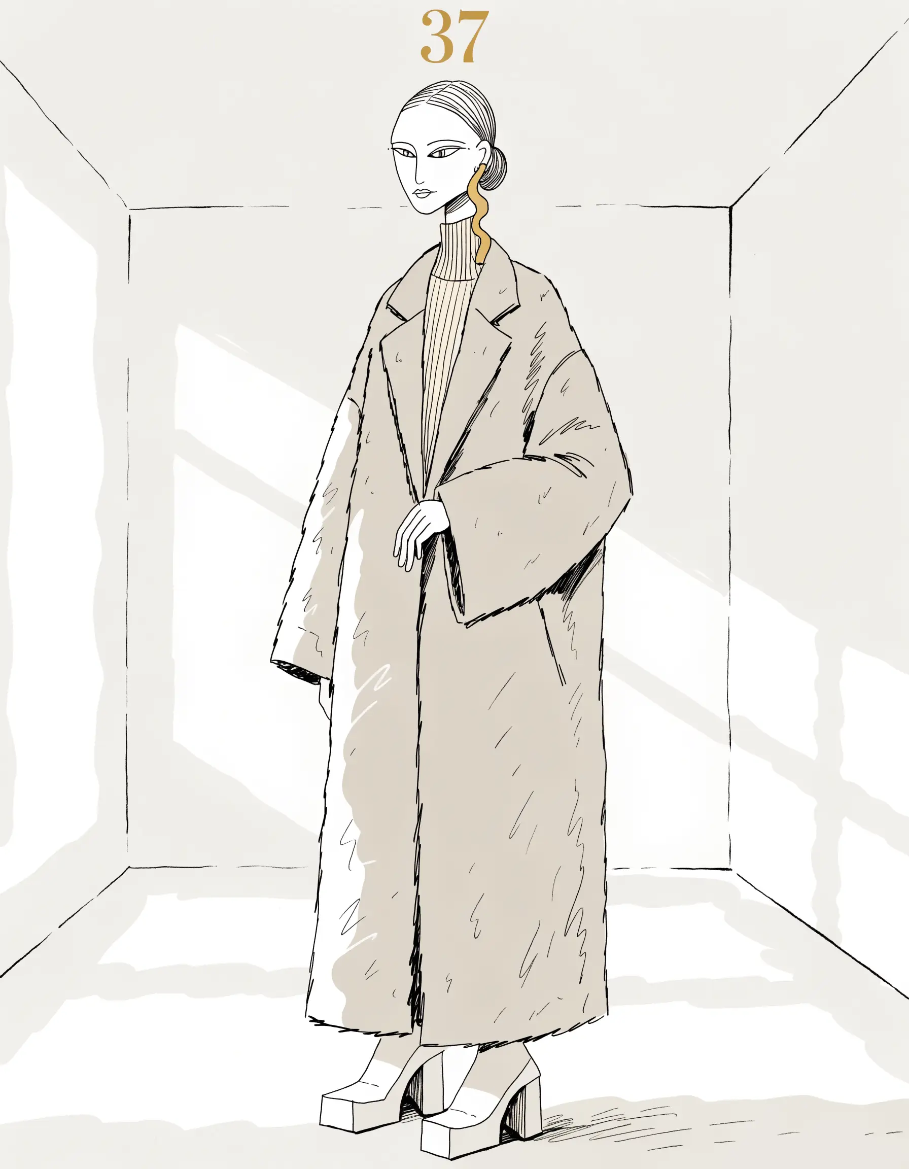 Illustrated Sovereign Minimalist archetype portrait, ranked number 37