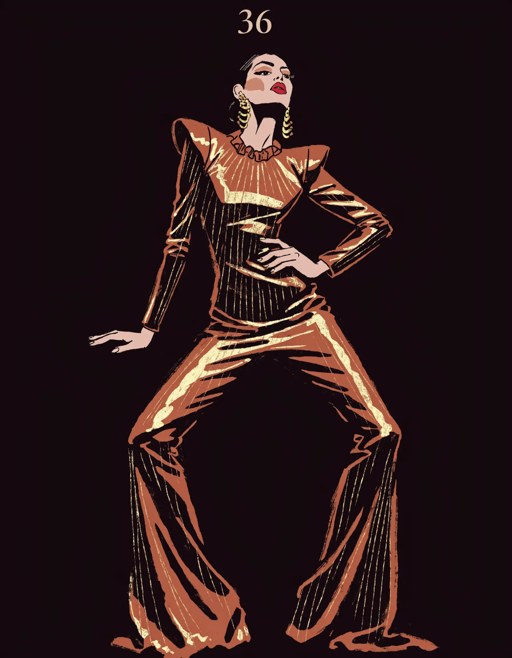 Illustrated Glam Fab archetype portrait, ranked number 36