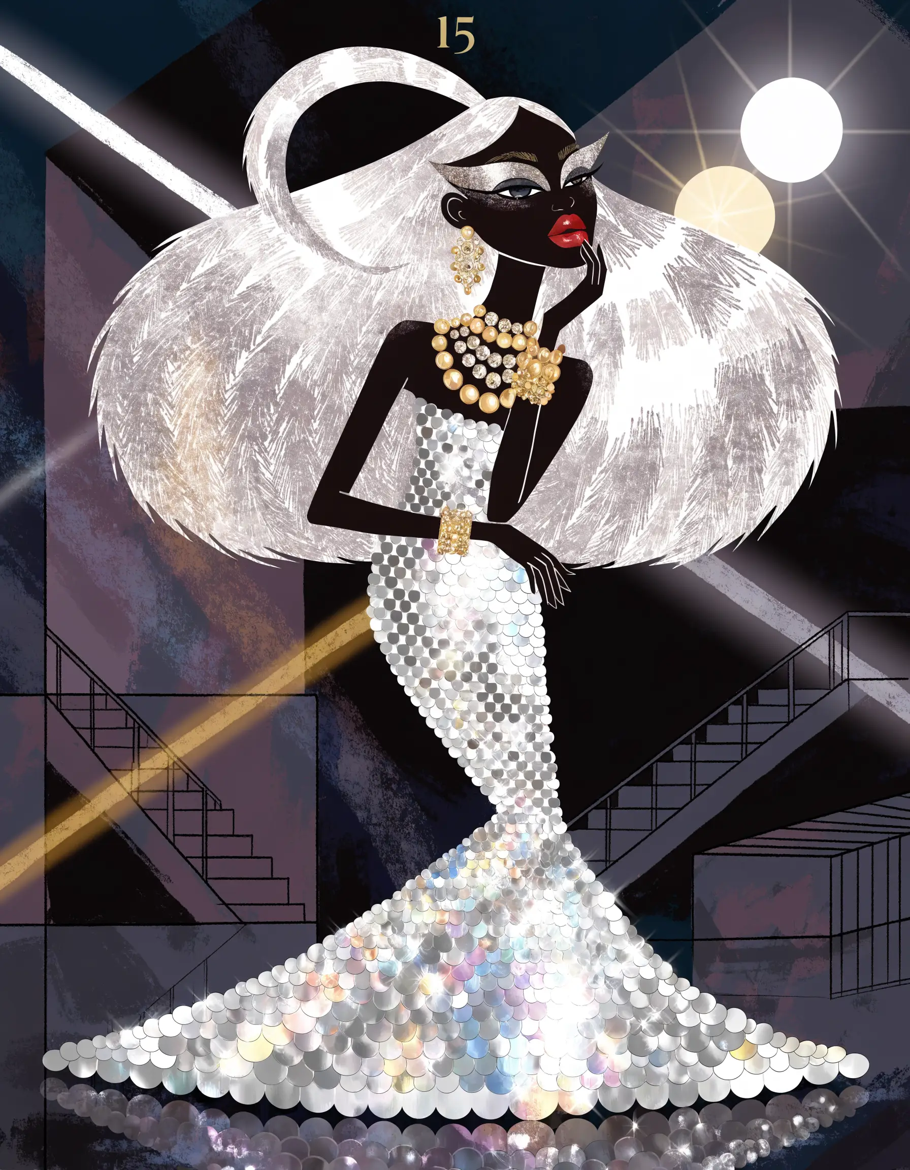 Illustrated Glam Fab archetype portrait, ranked number 15